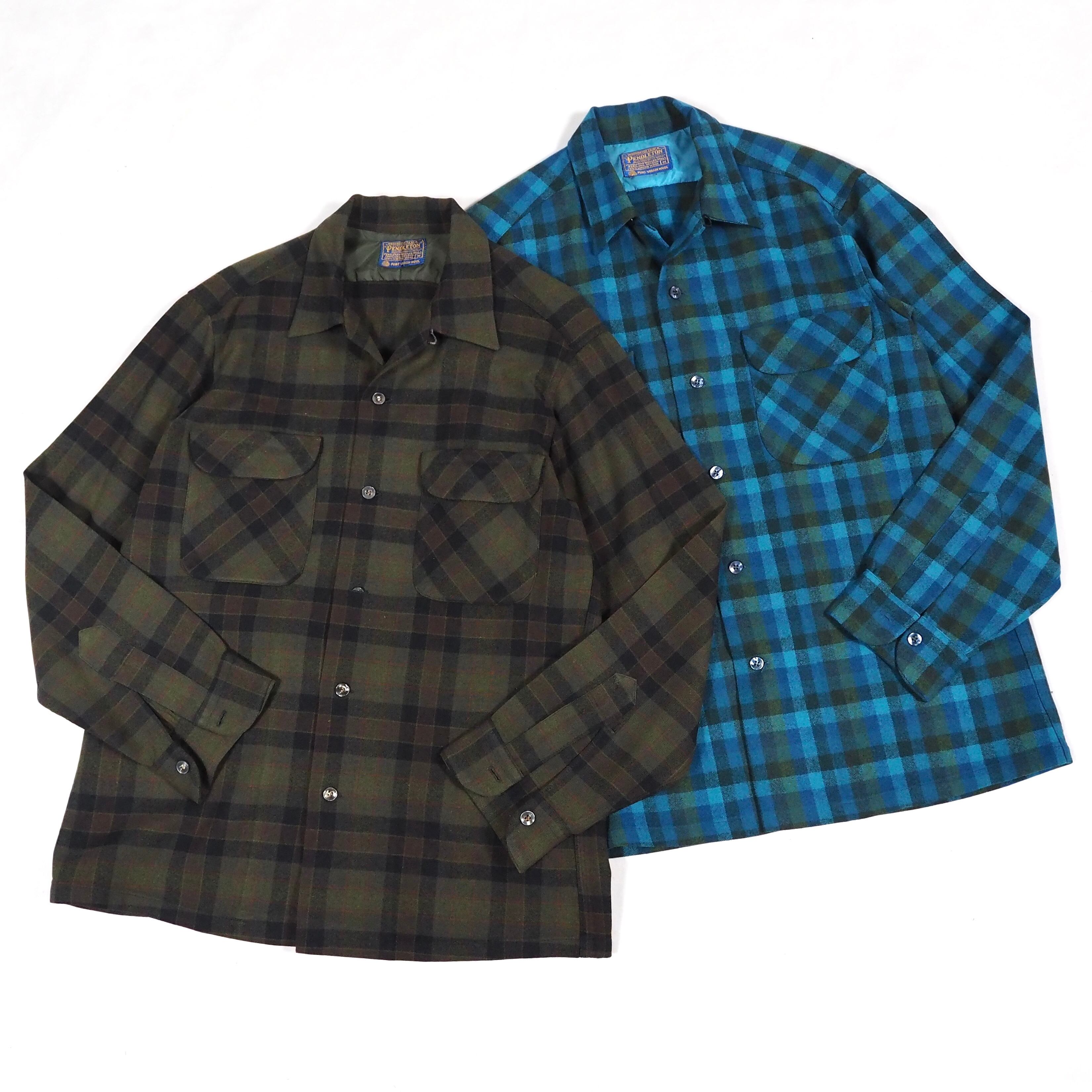 NOS】60's PENDLETON Board shirt M Blue ペンドルトン ボードシャツ