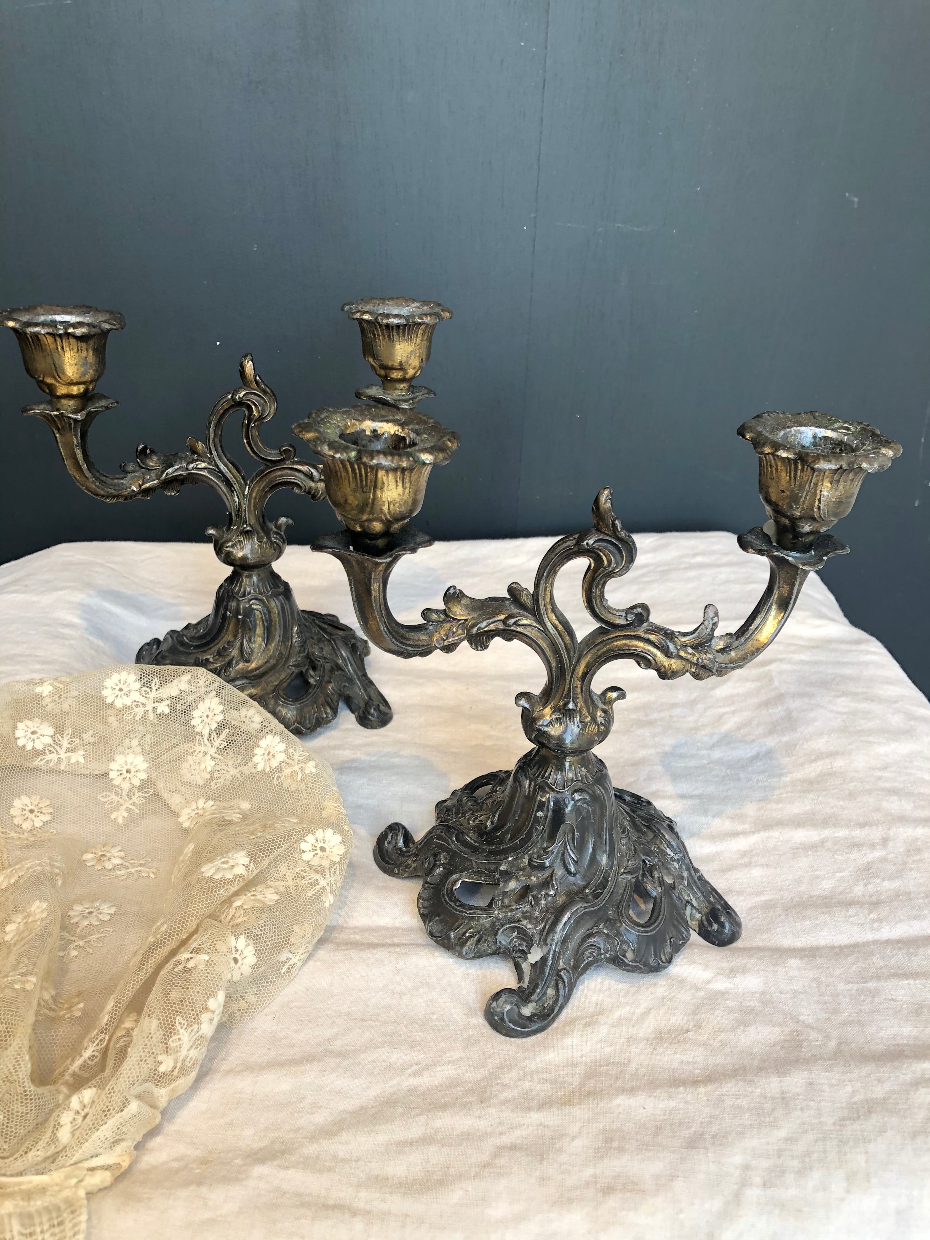 フランスアンティーク キャンドルホルダー 燭台 | Brocante de La