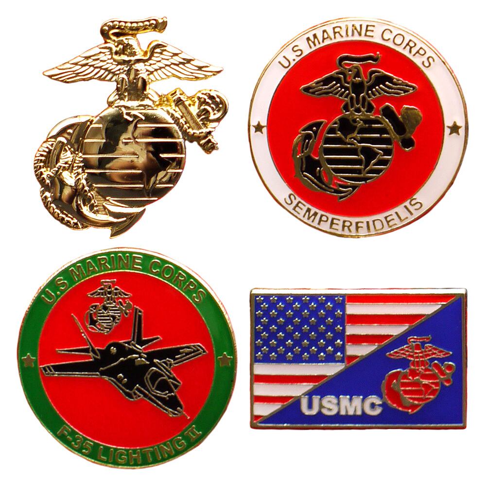 米軍グッズ ピンバッジ 陸軍 海軍 海兵隊 空軍 4個セット 全4種 「燦吉