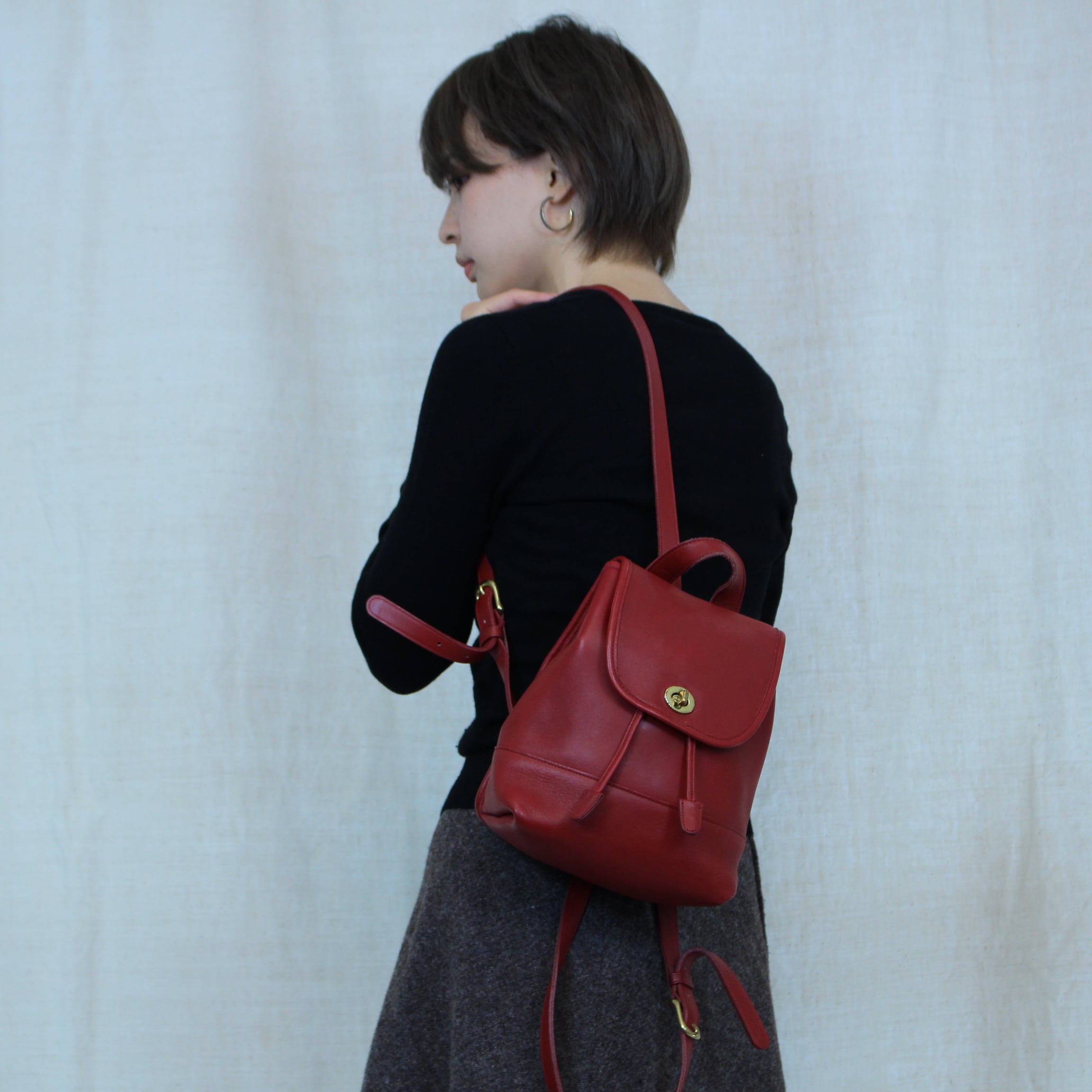 ◎.2000000015019 OLD COACH TURN LOCK LEATHER MINI RUCK SUCK MADE