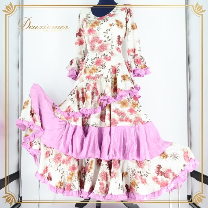 フラメンコ 衣装 ツーピース セットアップ ファルダ トップス