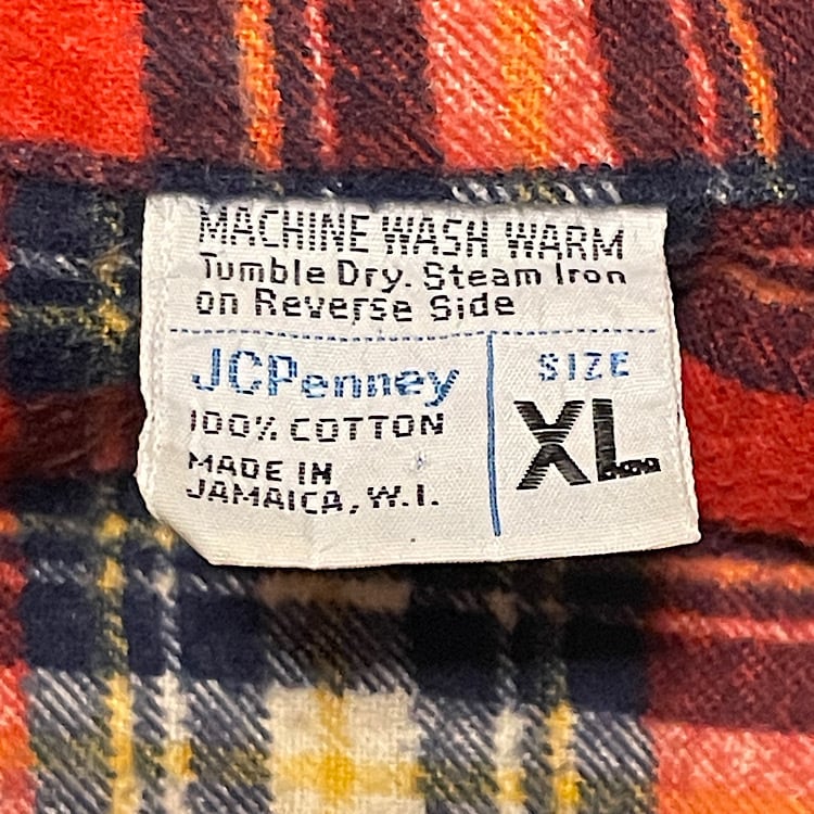 XLサイズ)70s JC Penney ビンテージ 長袖プリントネルシャツ チェック