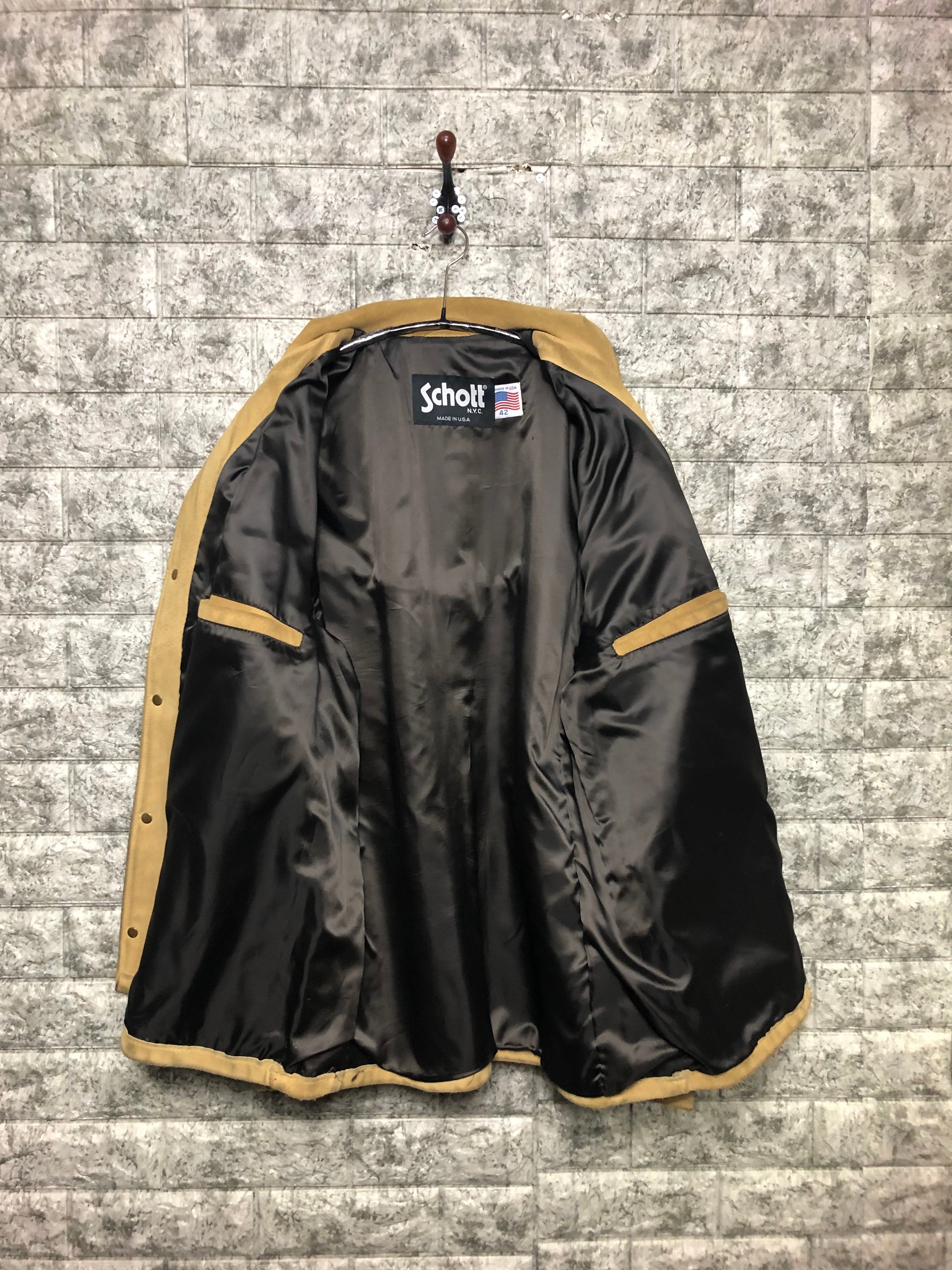 90s USA製 SCHOTT ショット RANCHER ランチャー 398 スウェード レザー