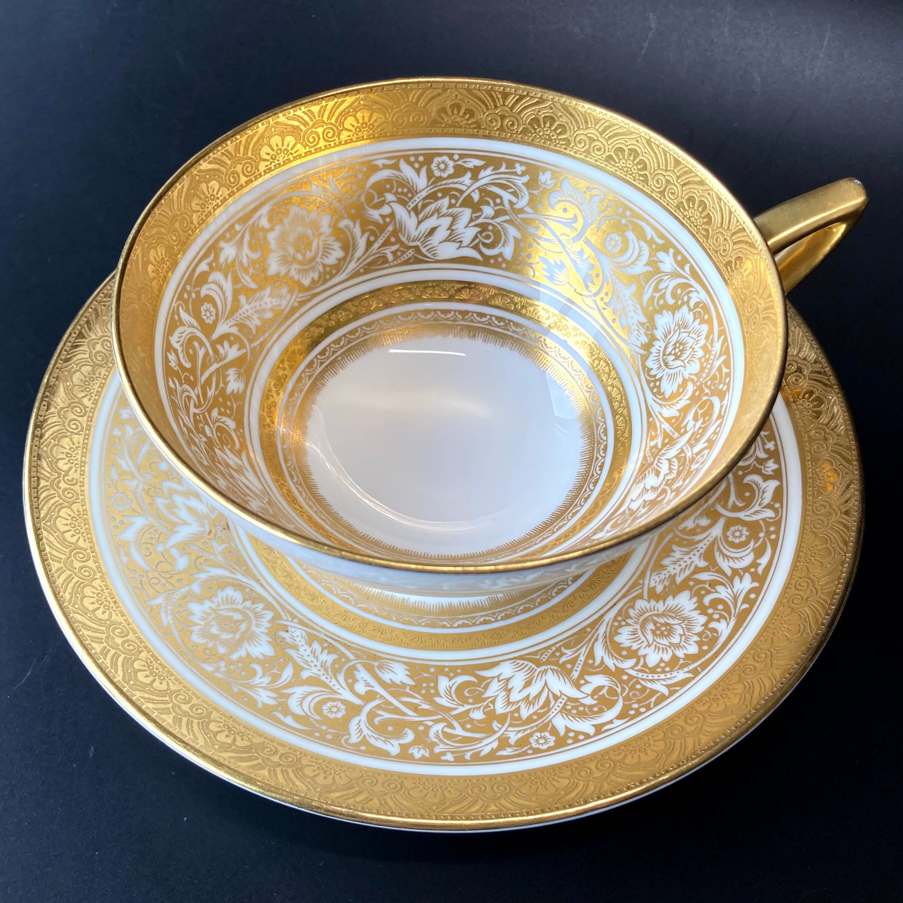 ミントン ポーセリンボール キングジョージシェイプ 純金 金彩装飾