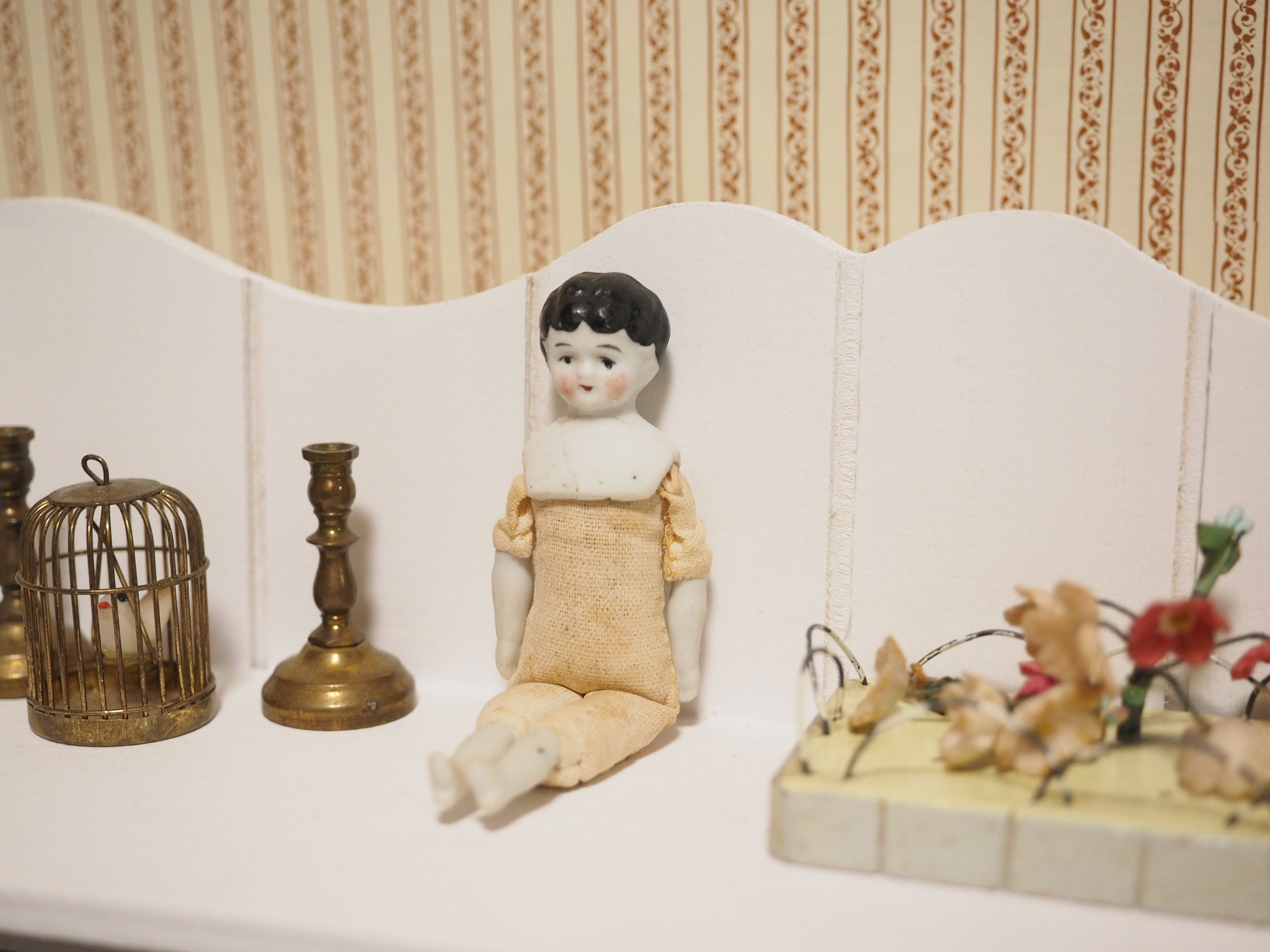 小さなチャイナヘッドドール ドイツ（割れ補修あり） | doll antiquus