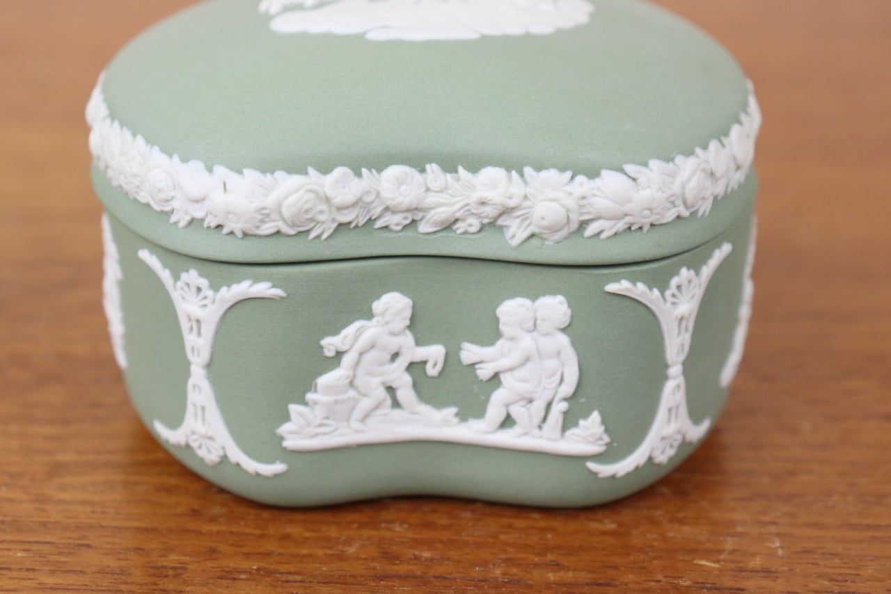 ウェッジウッド ジャスパー 小物入れ セージグリーン ビーンボックス