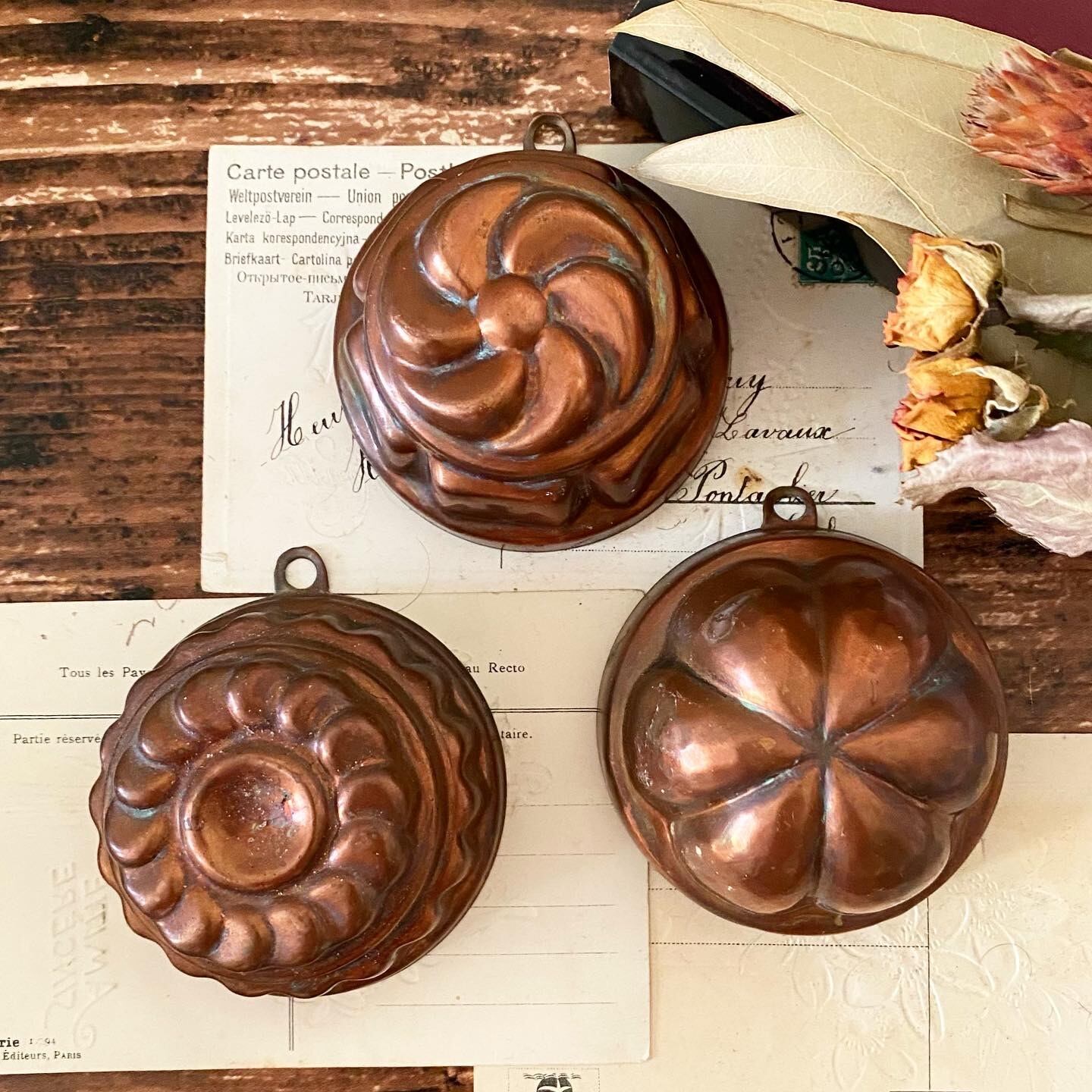 1900年代 フラワーコッパーモールド / 菓子型【フランスアンティーク