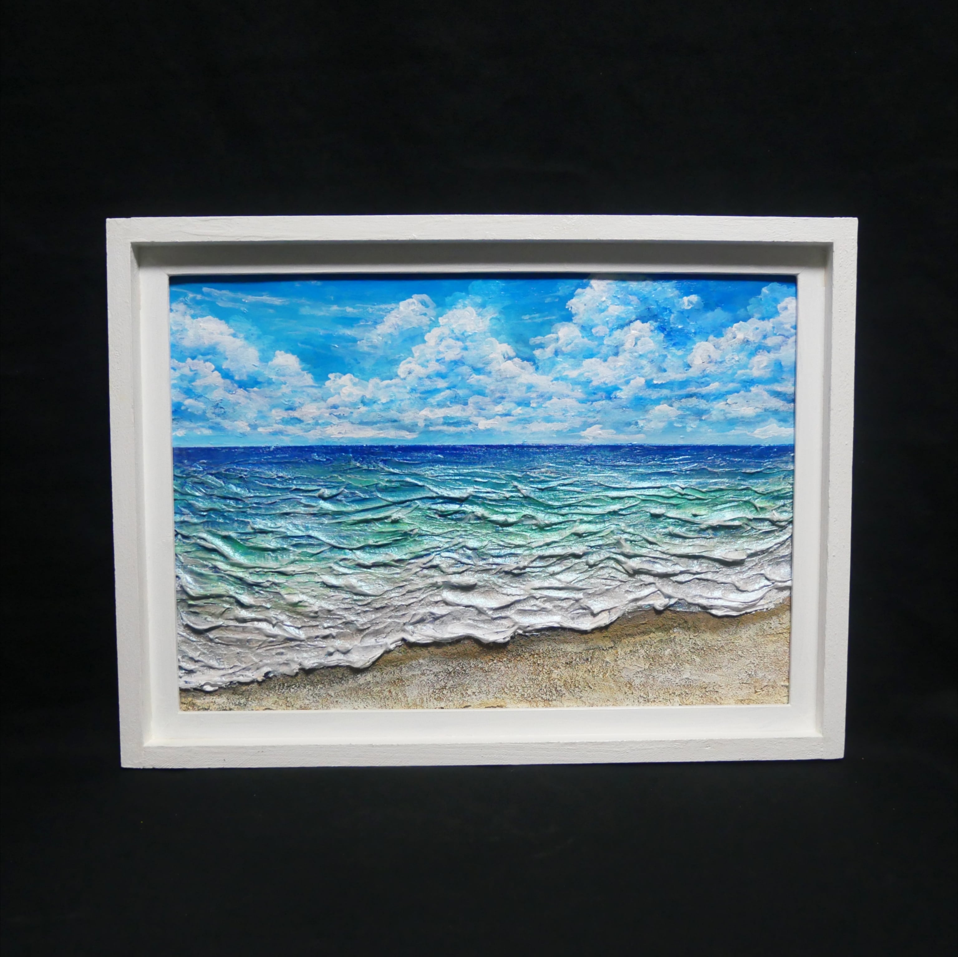 油絵 油彩 油彩画 絵 絵画【夏の砂浜の海】 | HIROSHI1990