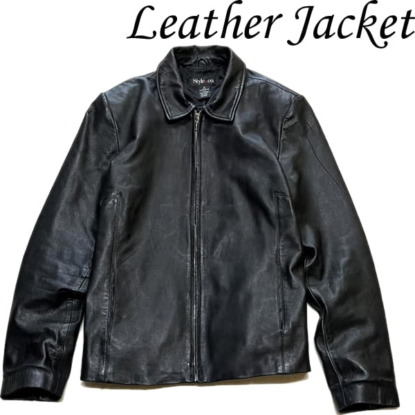 1点物◇シングルライダース黒レザージャケット革ジャン古着メンズ