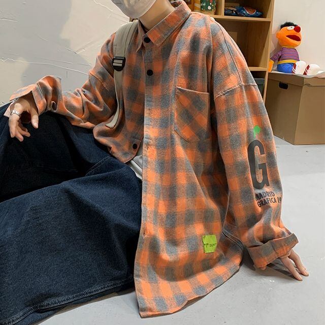 予約販売】ネルシャツ 長袖 フランネル メンズ オーバーサイズ
