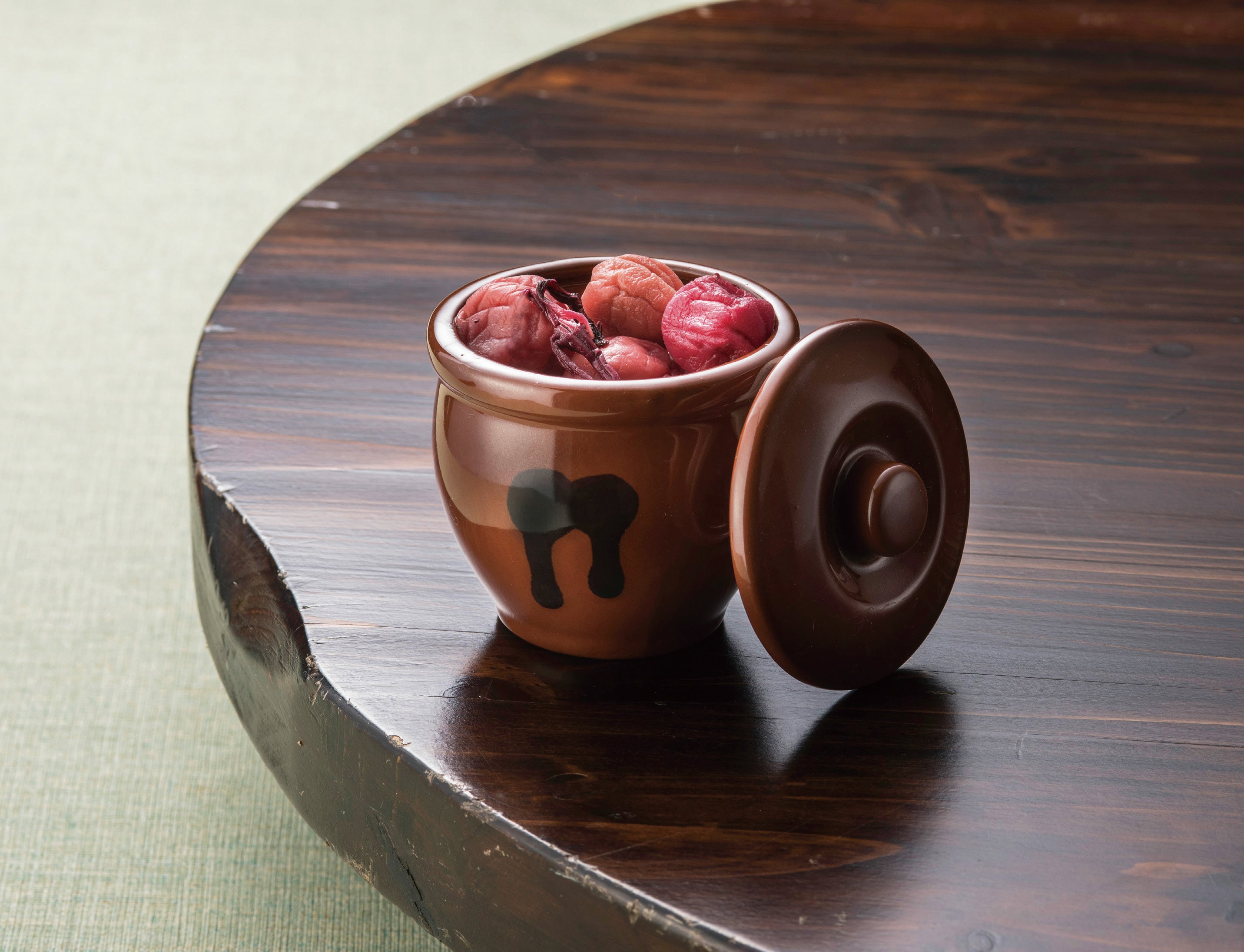 J25【常滑焼】0.1号 ミニ瓶蓋付 190ml 陶器 甕 保存容器 丸カメ 漬物