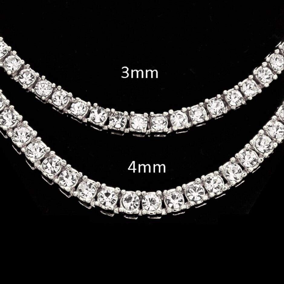 CZダイヤ 幅3mm テニスチェーン ネックレス テニスネックレス