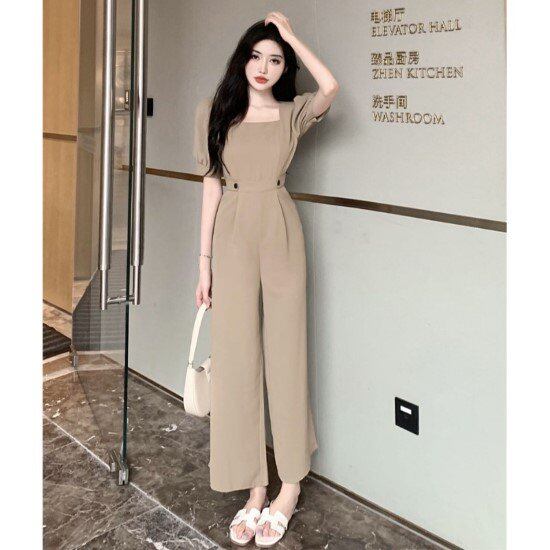 ジャンプスーツ レディース パンツドレス オールインワン スクエア