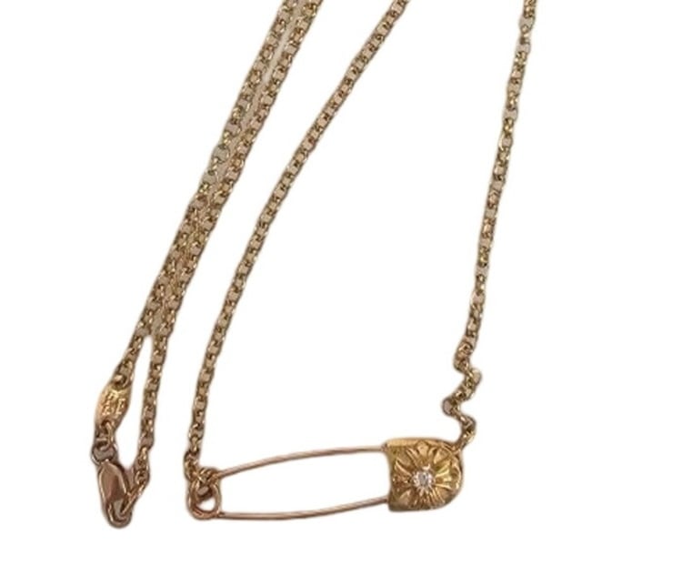 CHROME HEARTS クロムハーツ Small CHPlus Safety Pin Necklace Chain