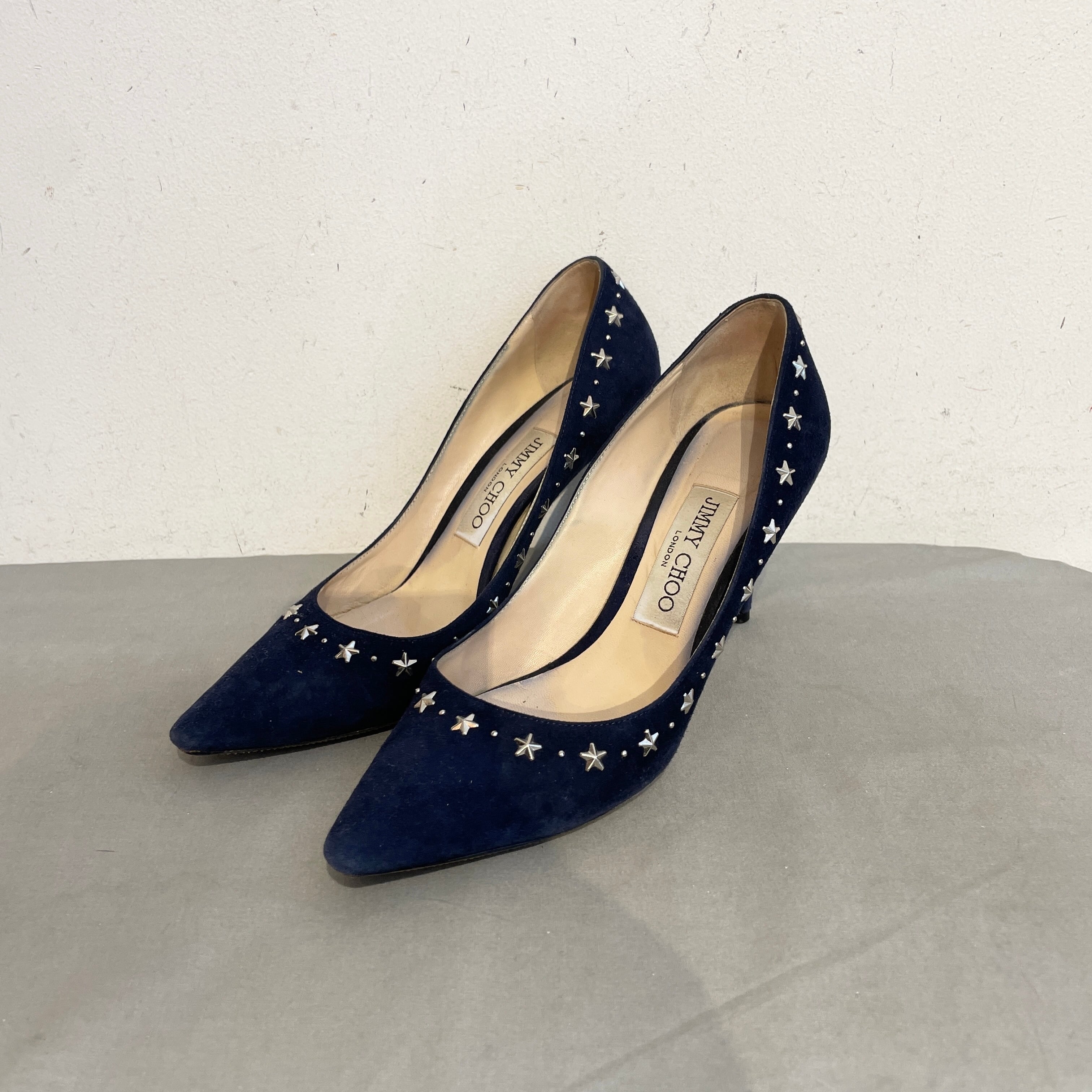 JIMMY CHOO/pumps/suède/navy/ladies/ジミーチュウ/パンプス/スエード