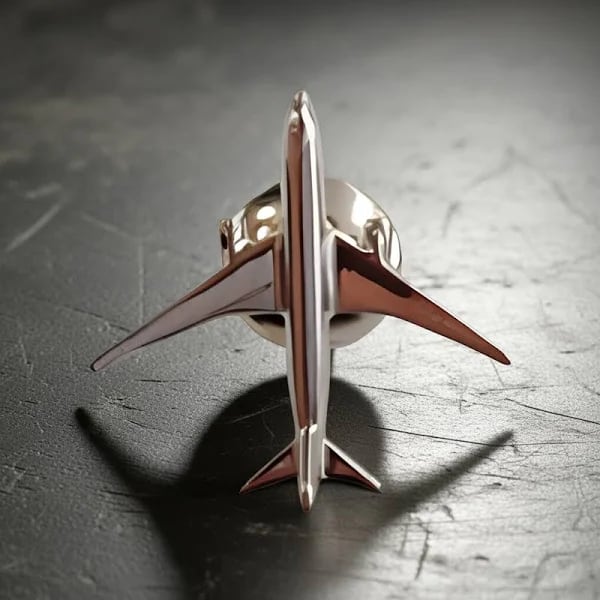 ステンレス製 飛行機 高級ピンバッジ（小）航空機 アクセサリー | ysecshop