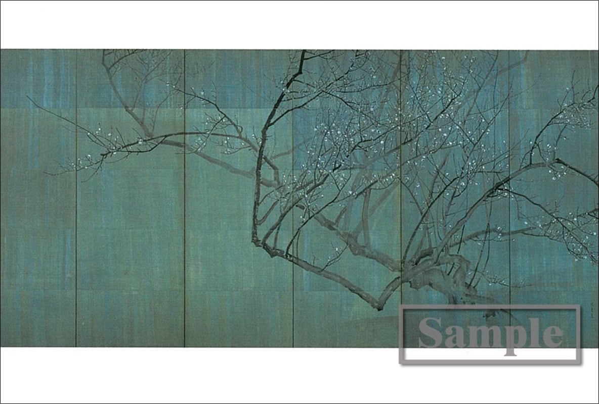 真作/天来/花瓶/白梅/柿/画賛/布袋屋掛軸HI-879 真作/天来/花瓶/白梅/柿/画賛/布袋屋掛軸HI-879