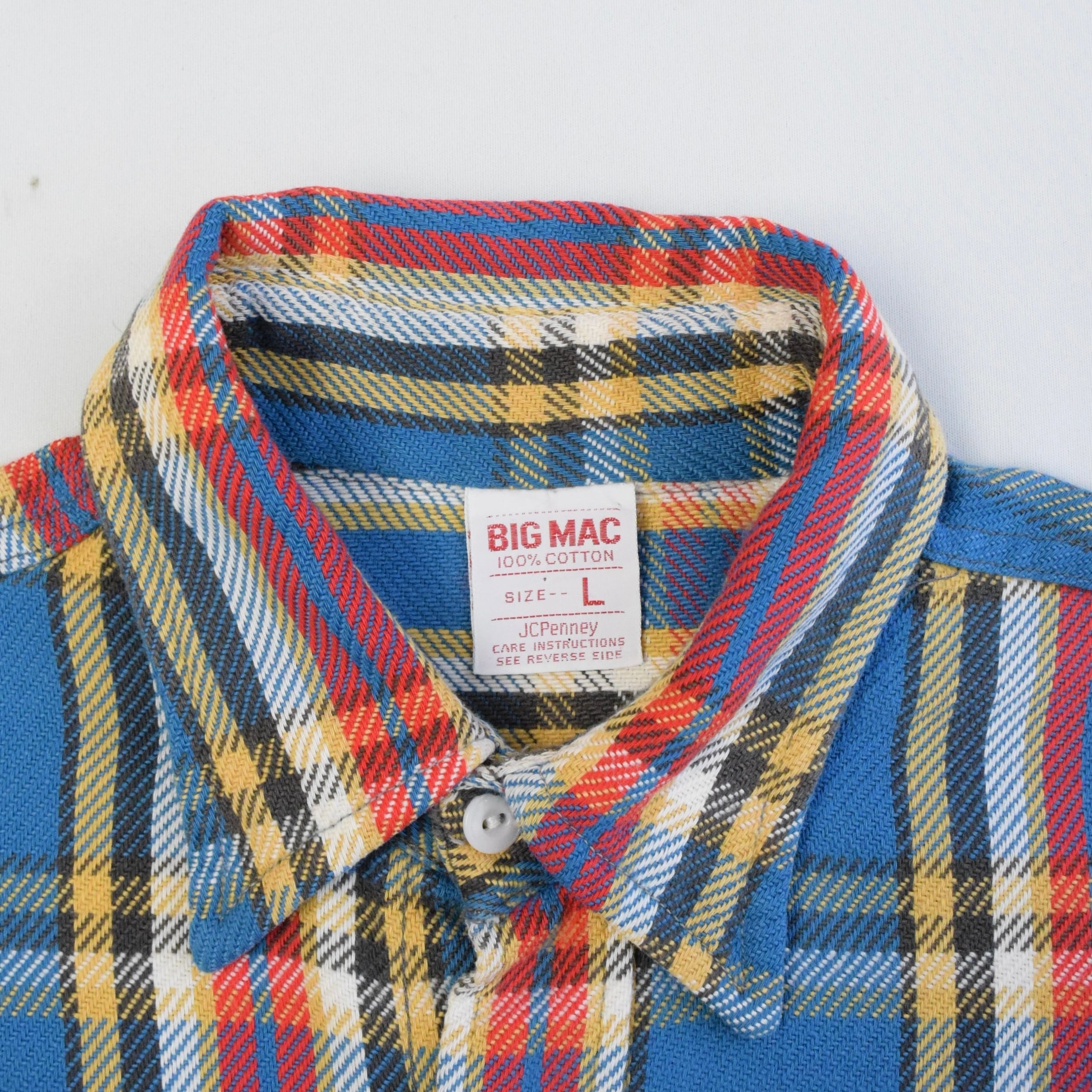 70s BIG MAC ネルシャツ メンズL ブルー系 ヘビーネルシャツ ビック