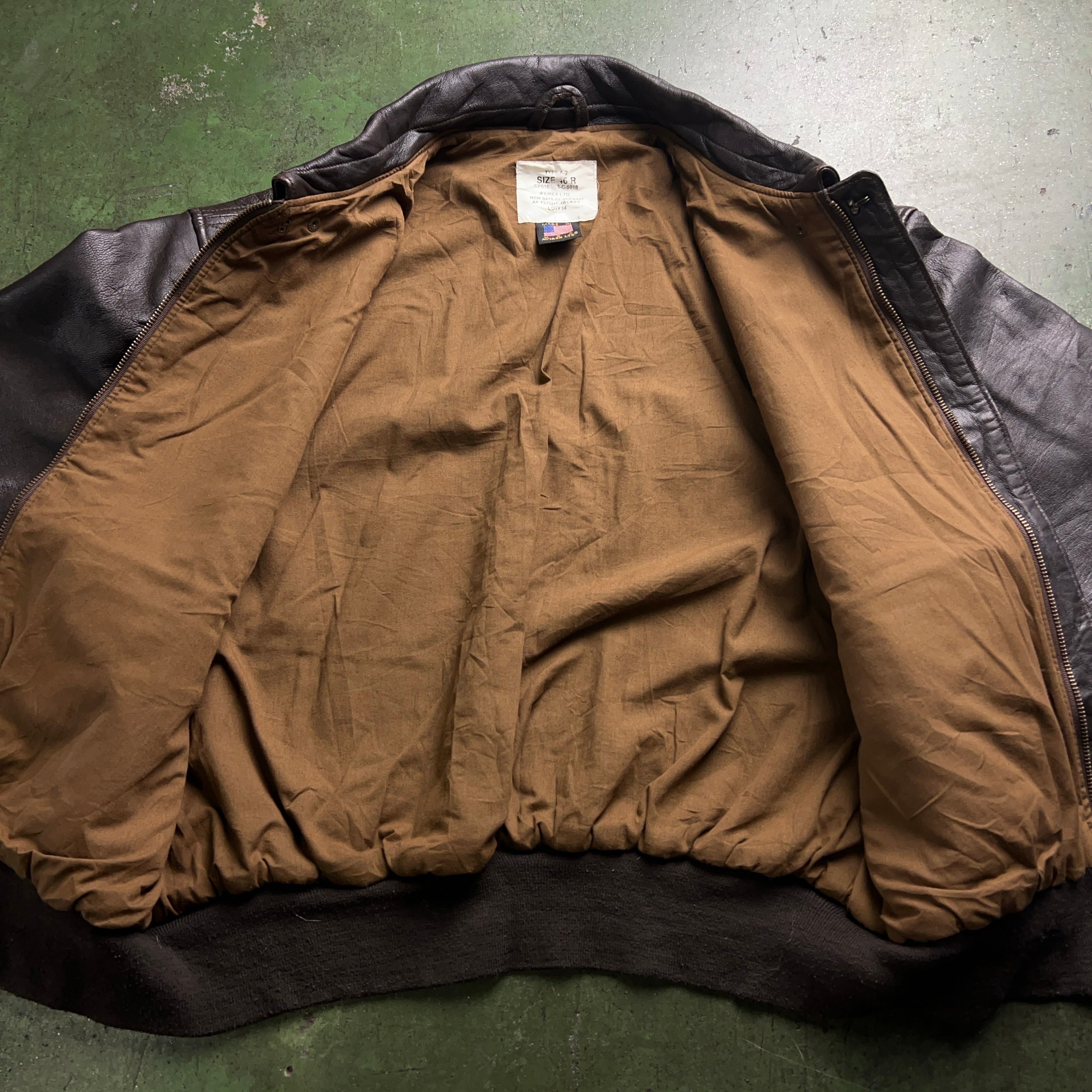 90's AVIREX A-2 TYPE Leather Flight Jacket 90年代 アヴィレックス