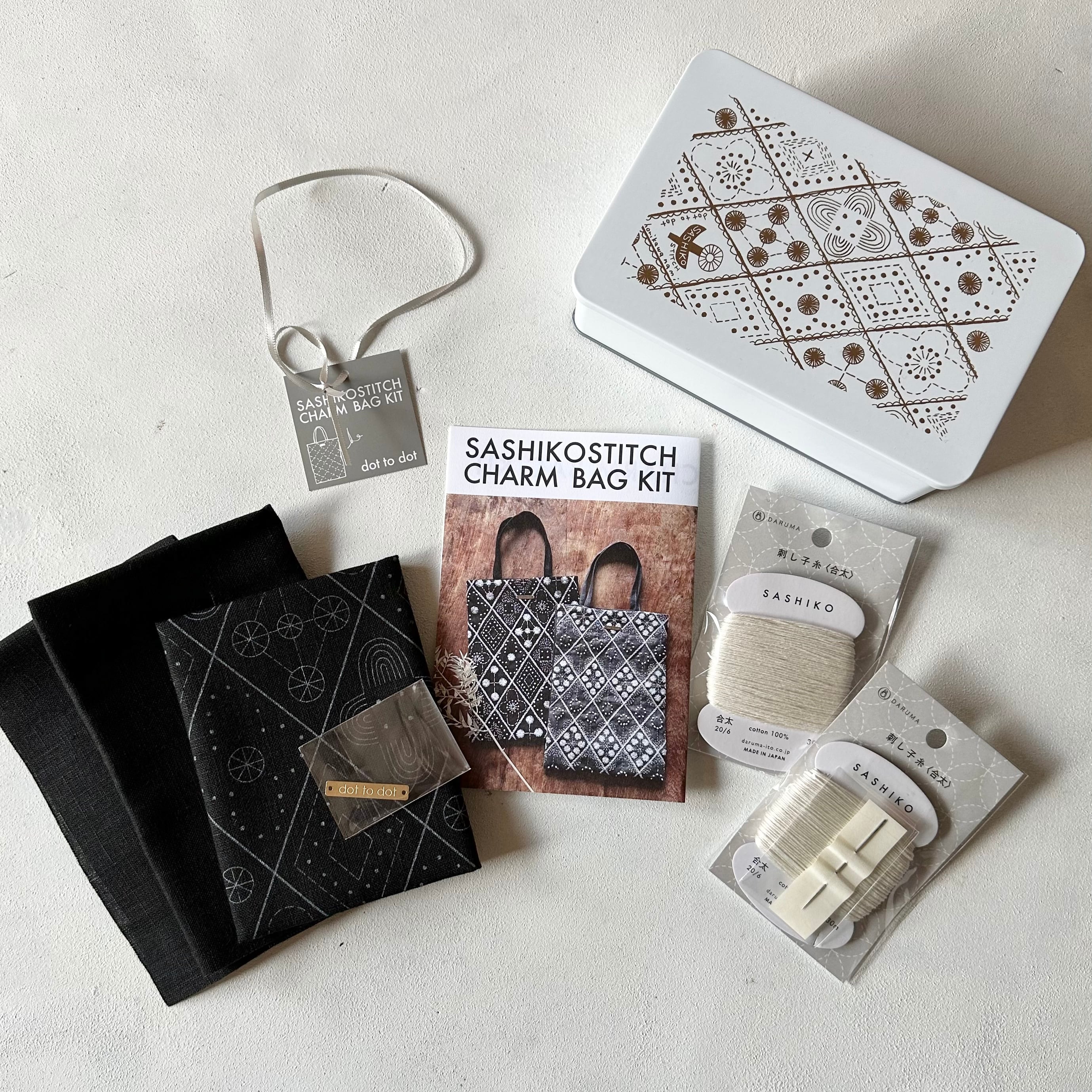 SASHIKOSTITCH チャームバッグキット「クッキーボックス」(ブラック