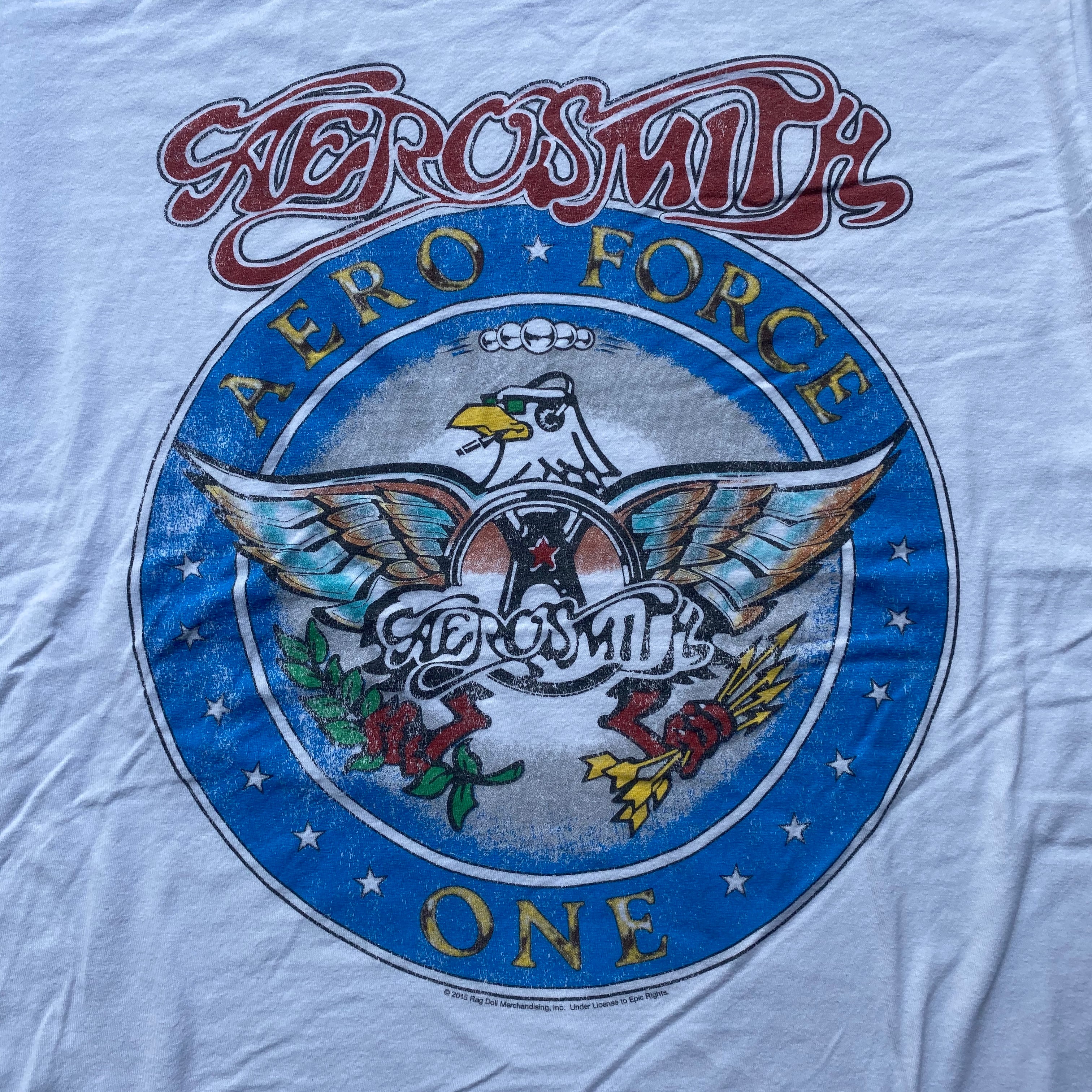 AEROSMITH エアロスミス AERO FORCE ONE バンドTシャツ メンズM 古着