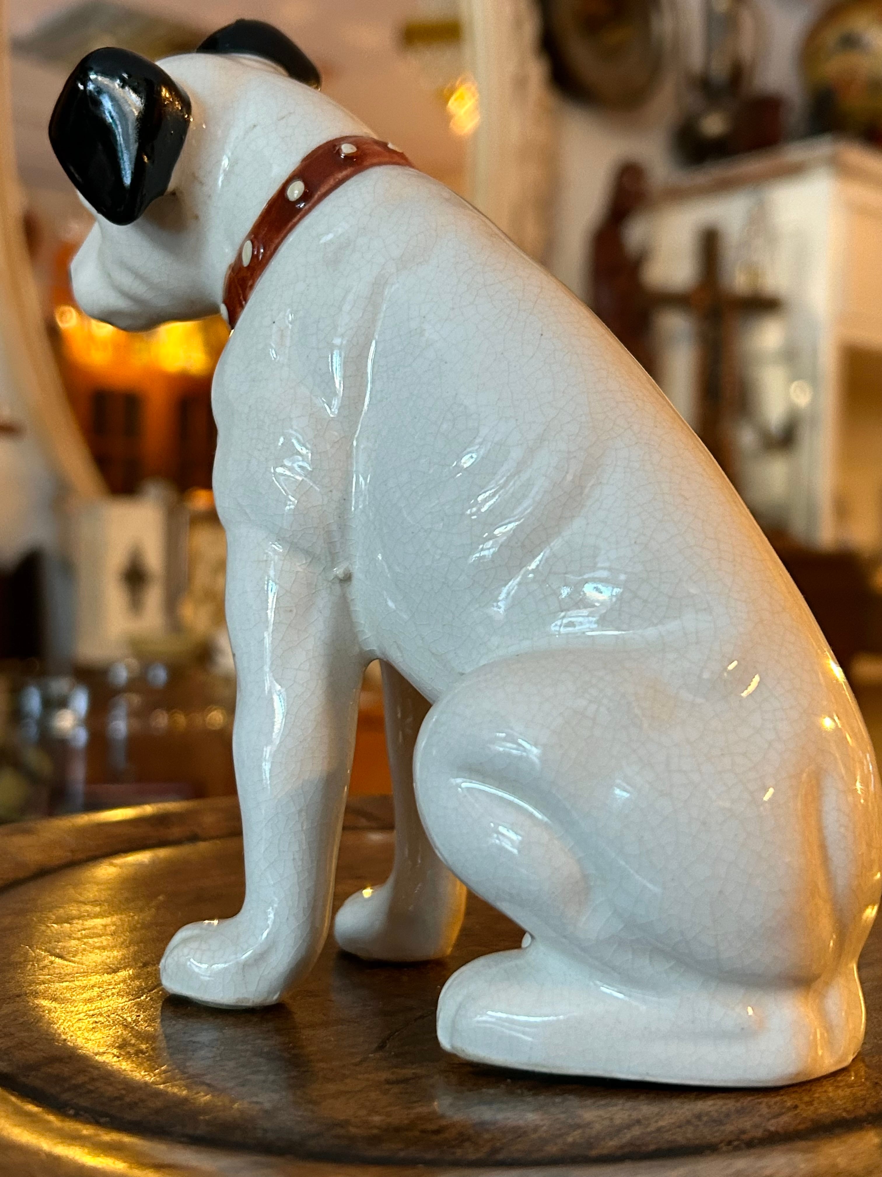 昭和レトロ Victor ビクター犬 ニッパーくん 陶器製 置物 | choice