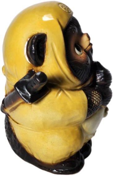 忍者狸 黄 5号 （ドローン） （忍者たぬき・忍者狸・置物・たぬき