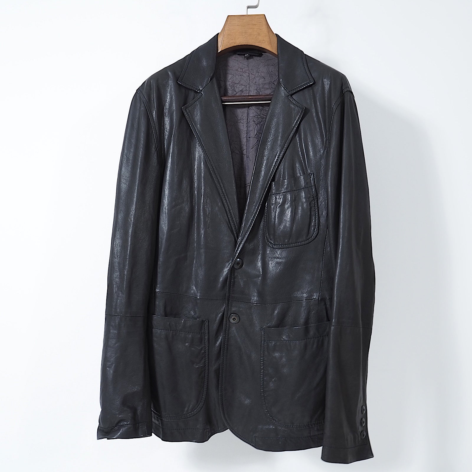 ジョルジオアルマーニ GIORGIO ARMANI 最上級 レザー ジャケット 48