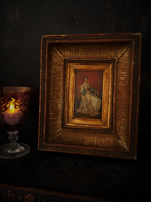 西洋アンティーク フランス19世紀絵画 エコールド・フランセーズ 婦人