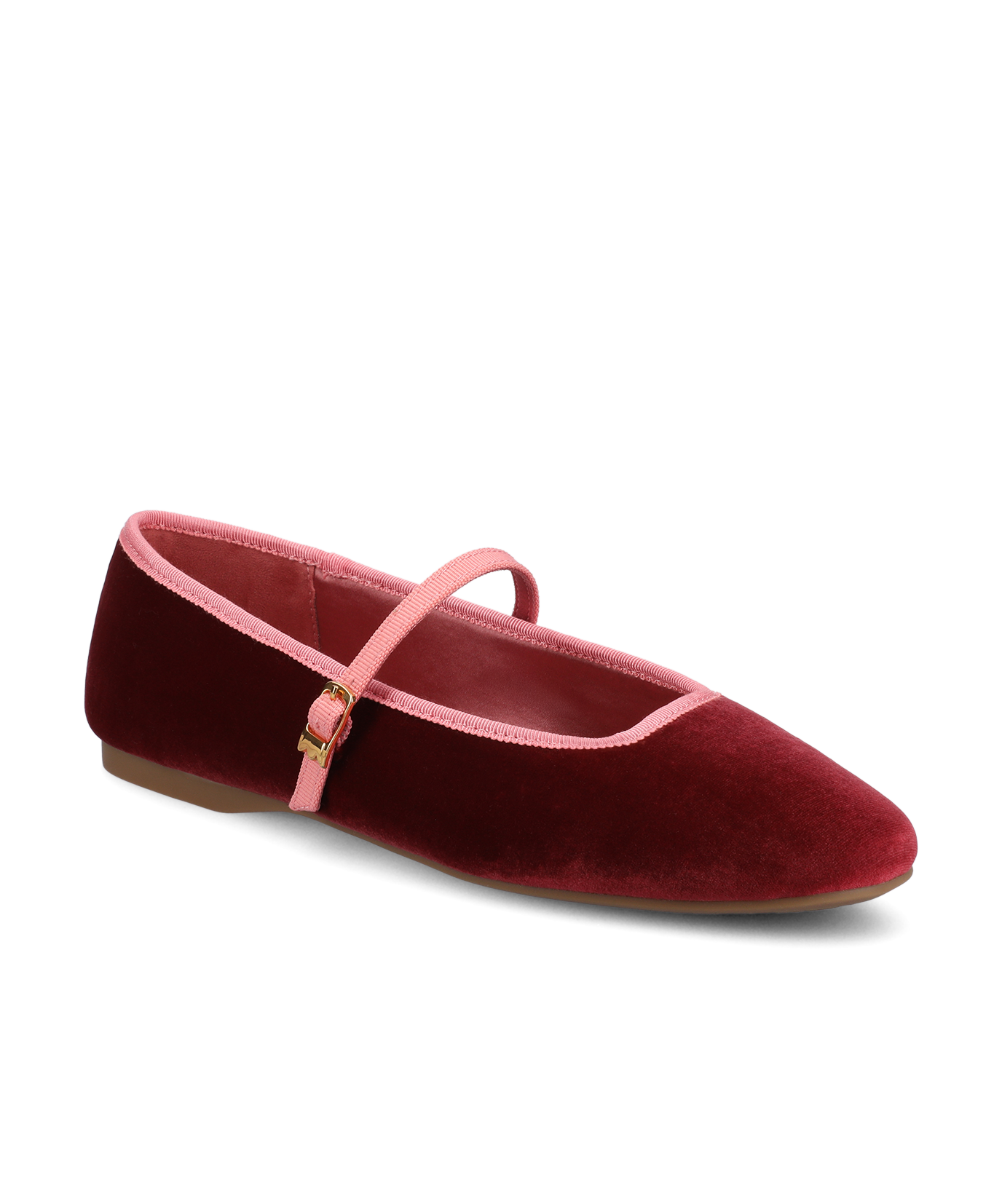 The Hummingbird | Mary Jane Hot Pink Velvet | Women's Ballet Flats