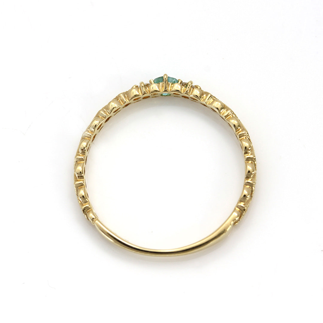 ビズー公式】パライバ トルマリン ラウンドカット ダイヤモンド K18(18