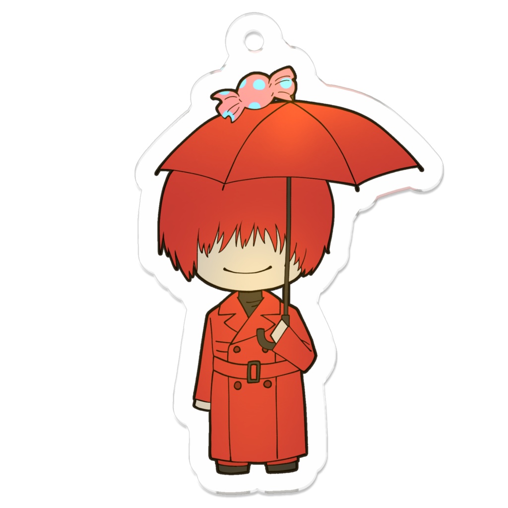 文字化化】赤い傘の男-ミニアクリルキーホルダー【ファンメイド