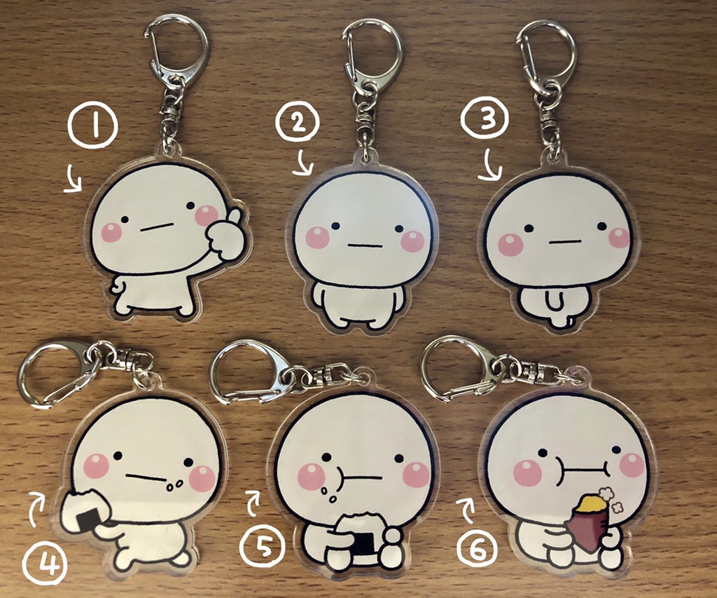 ラスト大特価！しろまるアクリルキーホルダー【新作6種】 - 駄菓子屋
