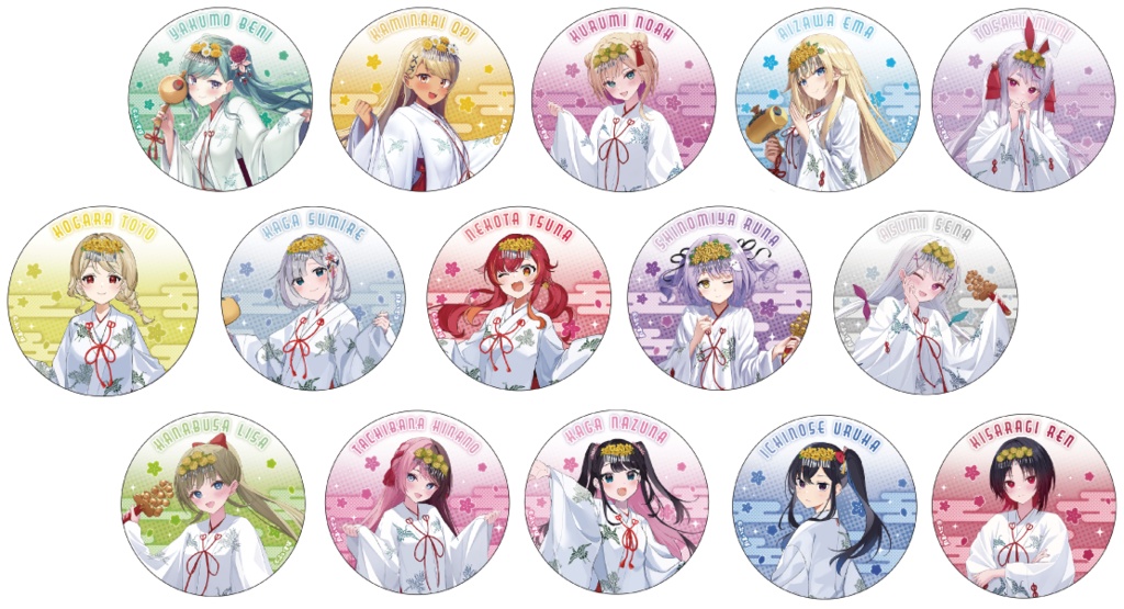 ぶいすぽっ！ 神田明神納涼祭 巫女 缶バッジ 胡桃のあ×48本日限定特価