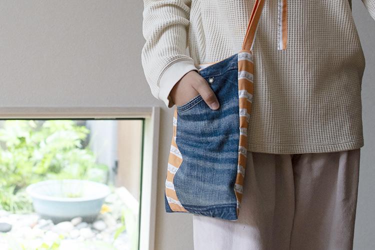 デニムパンツ（ジーパン）をパッチワークしてバッグやポーチにリメイク