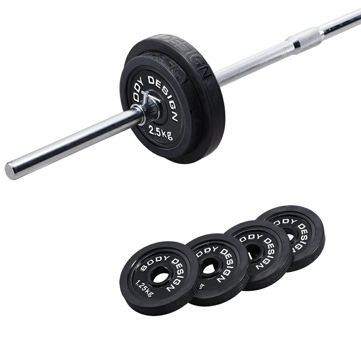 ラバーバーベルセット 30kg / シャフト180cm・160cm | ボディデザイン