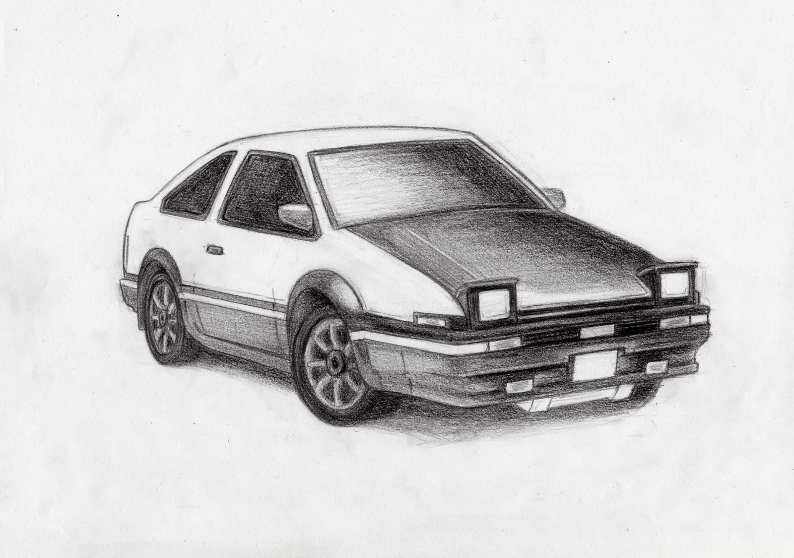 創作の地平、創造の源流: 鉛筆書き：AE86