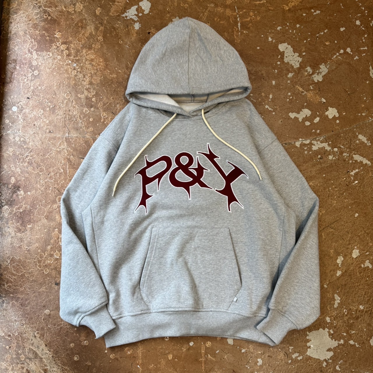 PUNKANDYO NO ZIP P&Y HOODIE GREY (Size S) - blue room