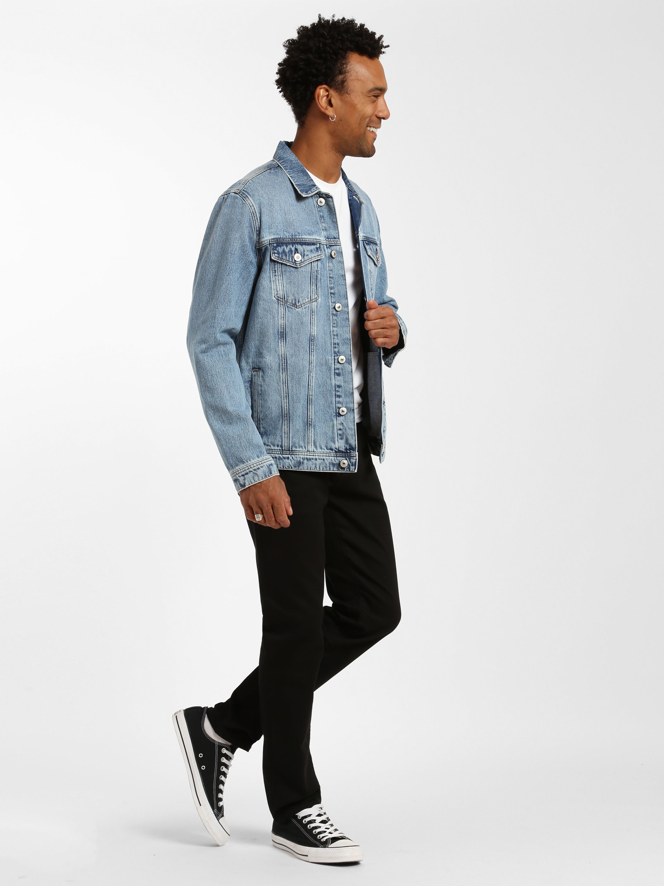 Brooklyn Industries Men's Smith Denim Jacket in Mid Shaded Denim