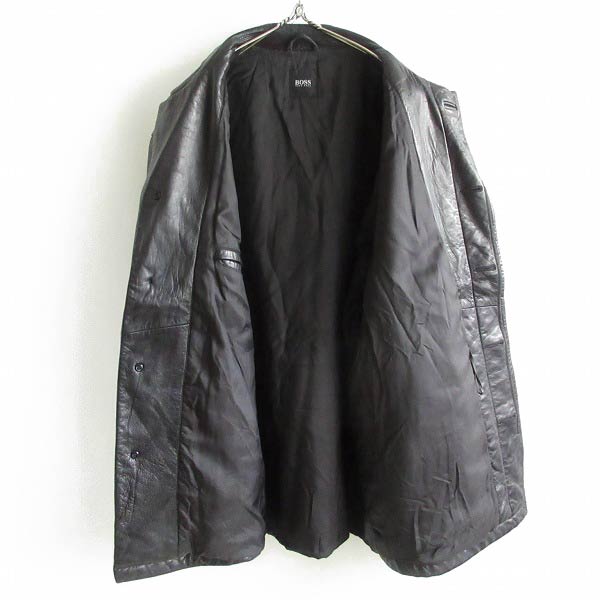 高級感 HUGO BOSS ヒューゴボス レザー ジャケット 黒 L程度 カー