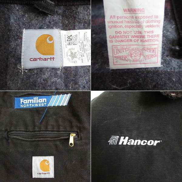 90s USA製 carhartt デトロイト ジャケット JB105 黒 フェード