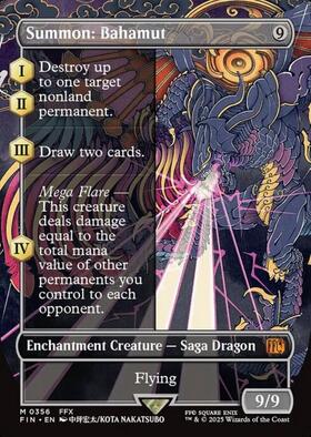 FIN)Summon: Bahamut(0356)(ボーダーレス)(木版画)(F)/召喚