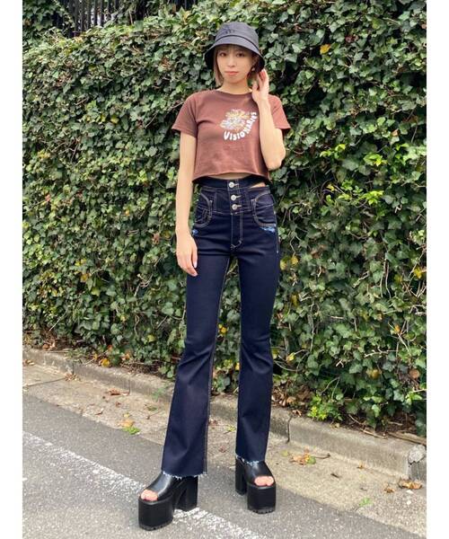 ピコレースハイウエストフレアデニム エイミーイストワール リエンダ