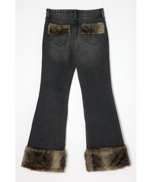 LAGUA GEM（ラグアジェム）の「FAUX FUR フレアデニム（デニムパンツ