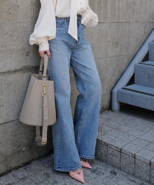 Wide leg denim/ワイドレッグデニム（デニムパンツ）｜anuans（ア