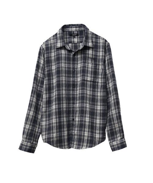 セール】【SOMEDIFF】ピグメント加工オンブレチェックネルシャツ