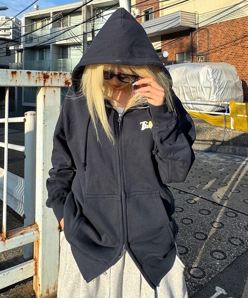 HEAVY WEIGHT 12.7oz 'POSTER BOY' LOGO ZIP HOODIE 長袖 パーカー 秋