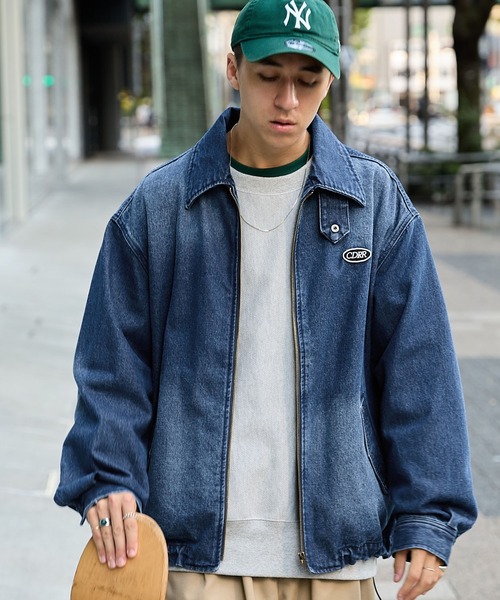 CODDERR】サークルロゴ刺繍 オーバーサイズブラストデニムブルゾン