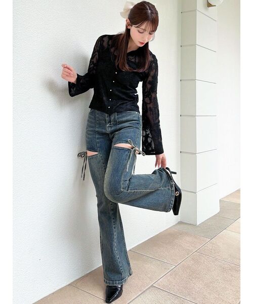 RESEXXY（リゼクシー）の「【追加生産分】カットアウトリボンデニム