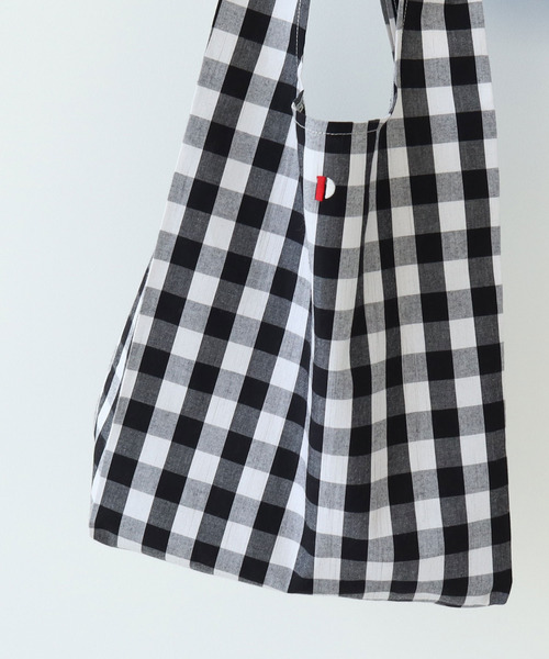 PAR ICI（パーリッシィ）の「ギンガムチェック P刺繍エコバッグ（エコ